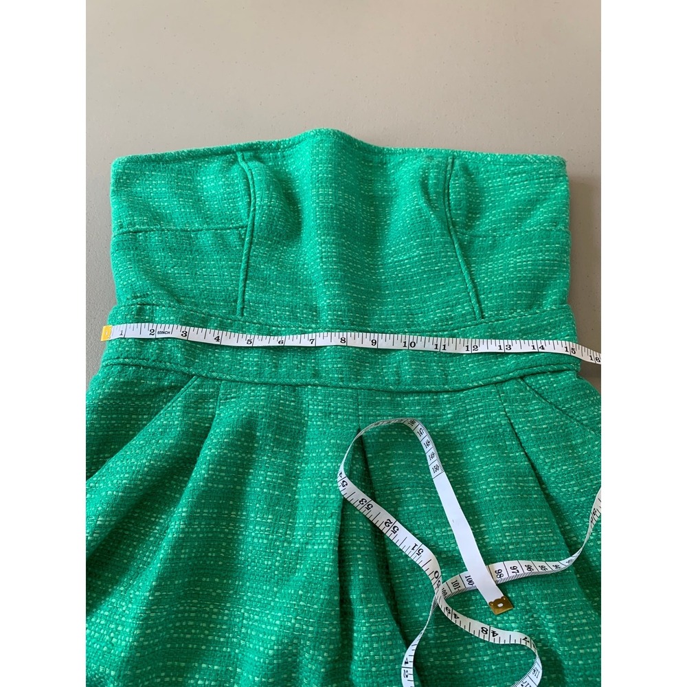 Banana Republic Green Tweed Strapless Cocktail Dress Pockets Wedding Guest 12 - Picture 10 of 12
